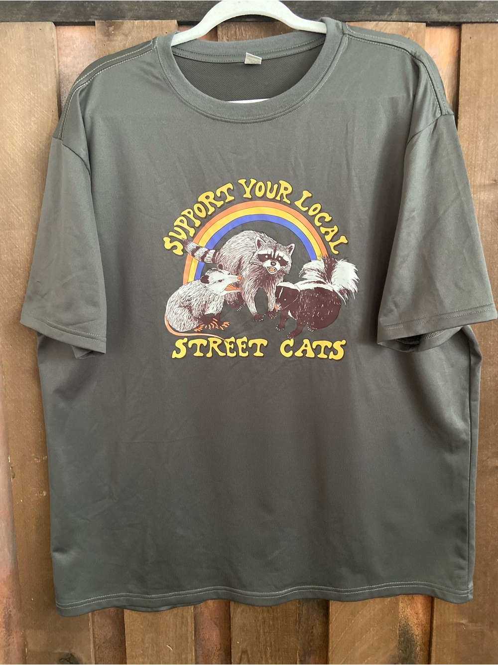 Support Your Local Street Cats Graphic Tee XXL Grey